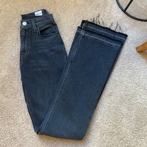 Hudson high rise boot cut jeans with inside slit